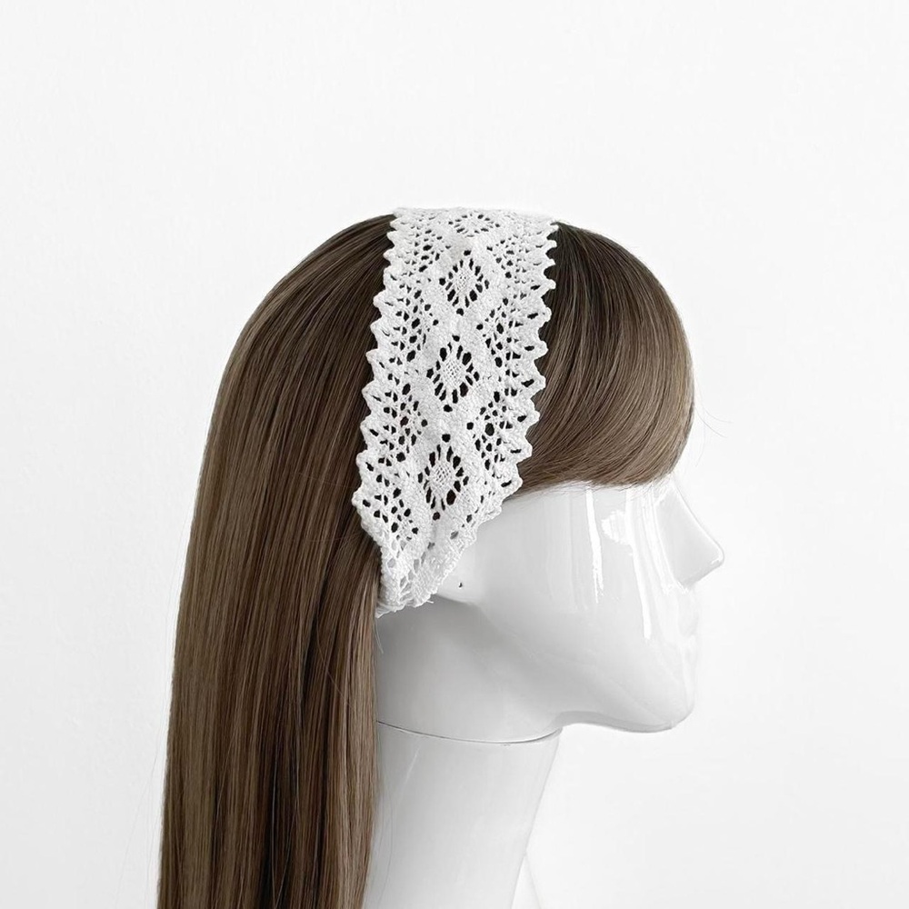 Elegant White Lace Headband